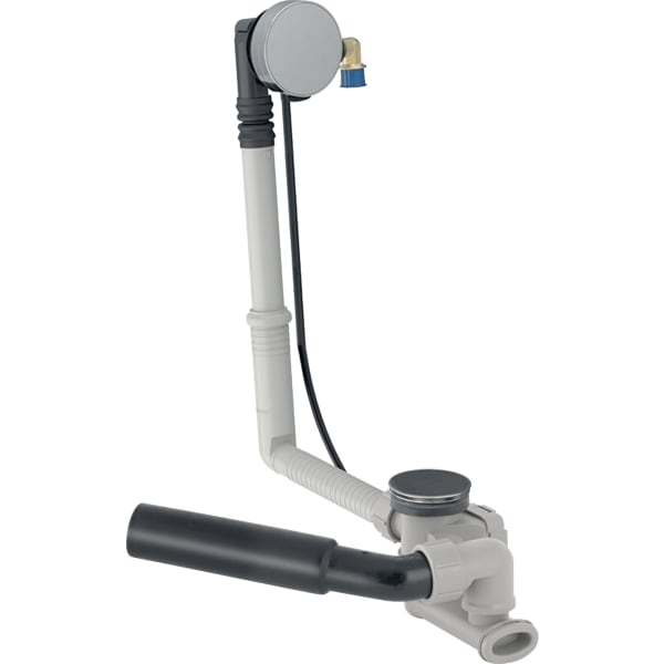 keramag Geberit bathtub drain with turn handle and inlet d52 length 26cm with ready-to-fit-set