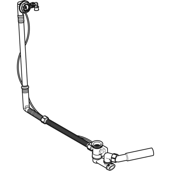 Keramag Geberit Bathtub Drain With Turn Handle And Inlet D52 Length 73 Cm