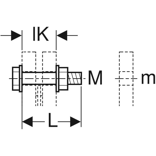 Keramag Geberit Bolt Set For Flange Connection Made Of Zinc-plated Steel