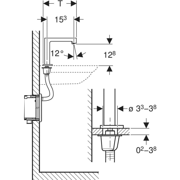 Keramag Geberit Brenta Washbasin Tap Deck-mounted Mains Operation For Concealed Function Box