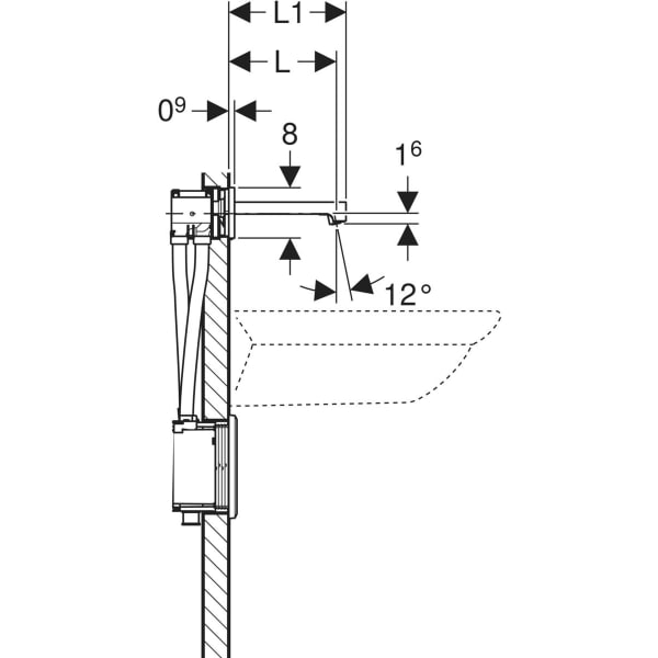 Keramag Geberit Brenta Washbasin Tap Wall-mounted Mains Operation For Concealed Function Box