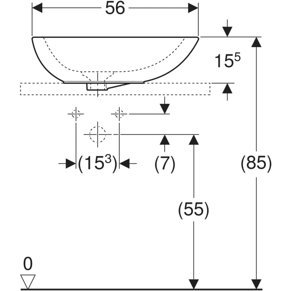 Keramag Geberit Citterio Lay-on Washbasin With Waste Outlet