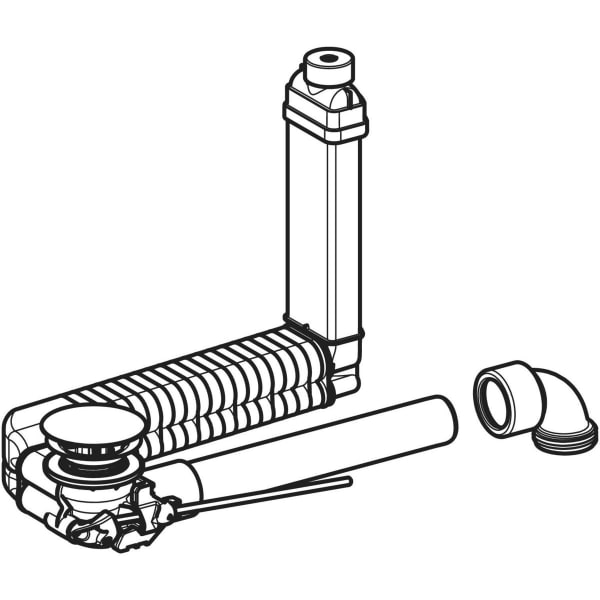 Keramag Geberit Clou Washbasin Connector Space-saving Model Slim Design With Lever Actuation And Valve Cover