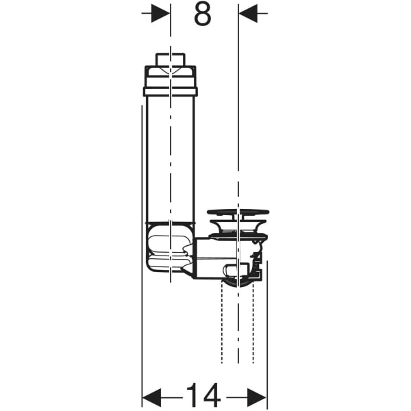 Keramag Geberit Clou Washbasin Connector Space-saving Model Slim Design With Lever Actuation And Valve Cover