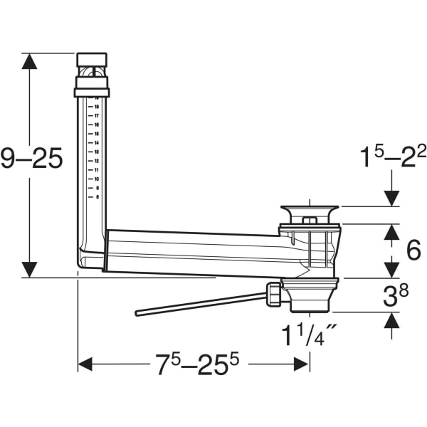 Keramag Geberit Clou Washbasin Connector With Lever Actuation