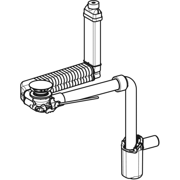 Keramag Geberit Clou Washbasin Drain Space-saving Model Slim Design With Lever Actuation And Valve Cover