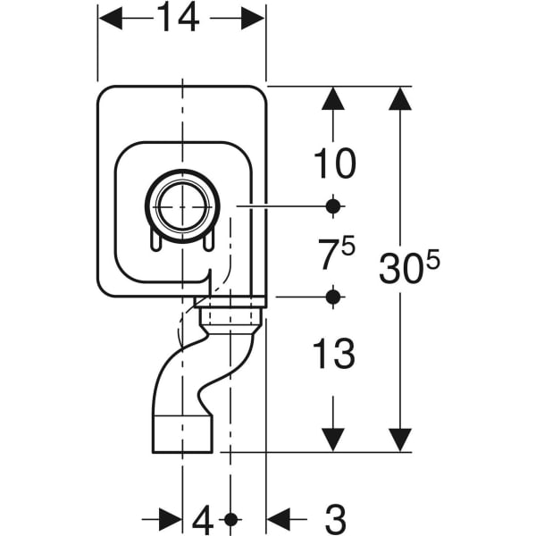 Keramag Geberit Concealed Trap For Urinal Vertical Outlet