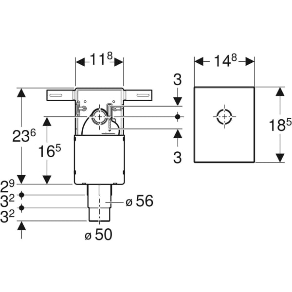 Keramag Geberit Concealed Trap For Washbasin With In-wall Cabinet Ready-to-fit Set Screen Valve And Overflow Pipe Horizontal Outlet