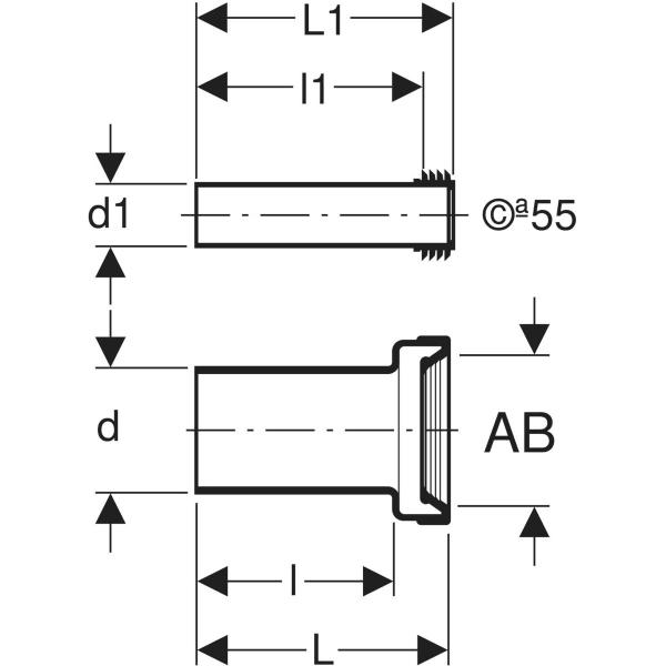 Keramag Geberit Connection Set For Wall-hung WC Length 18.5 Cm With Lip Seal