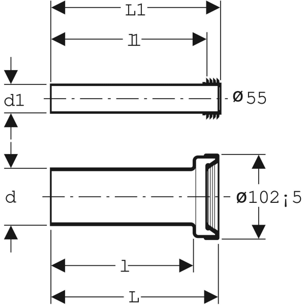 Keramag Geberit Connection Set For Wall-hung WC Length 26.5 Cm