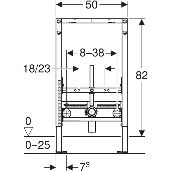 Keramag Geberit Duofix Element For Bidet 82 Cm Universal