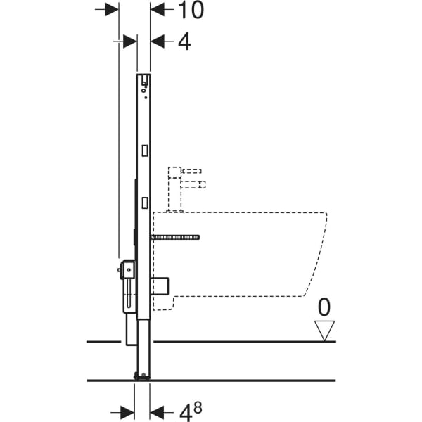 Keramag Geberit Duofix Element For Bidet 82 Cm Universal