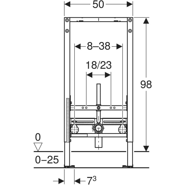 Keramag Geberit Duofix Element For Bidet 98 Cm Universal
