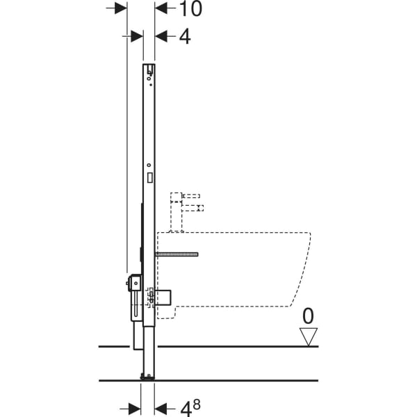 Keramag Geberit Duofix Element For Bidet 98 Cm Universal