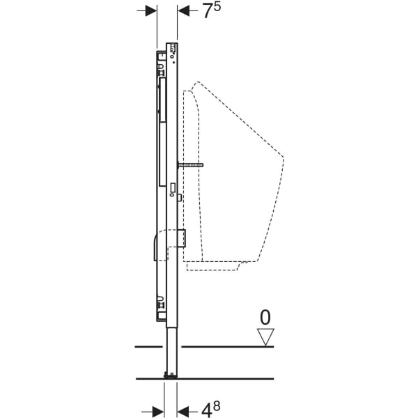 Keramag Geberit Duofix Element For Urinal 112–130 Cm Universal For Exposed Flushing Valve