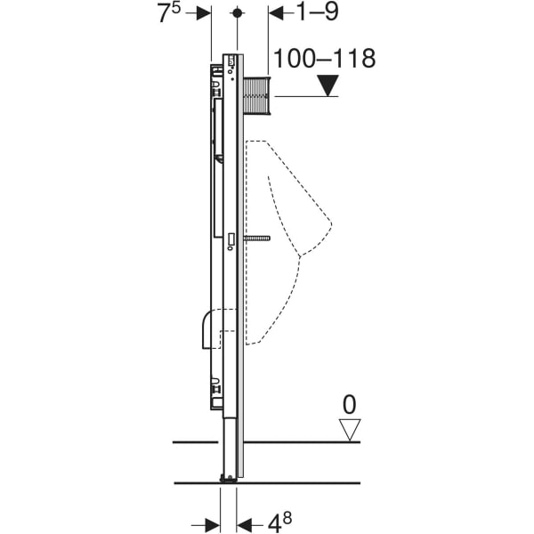 Keramag Geberit Duofix Element For Urinal 112–130 Cm Universal
