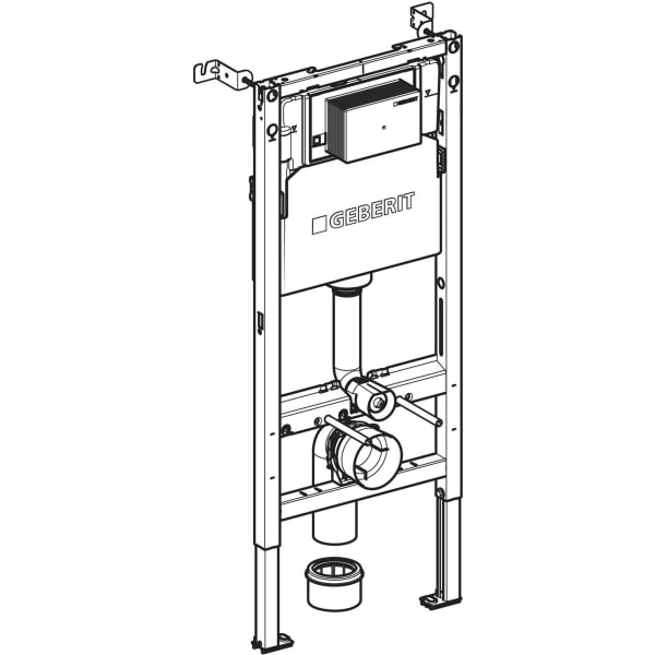 Keramag Geberit Duofix Element For Wall-hung WC 112 Cm With Alpha Concealed Cistern 12 Cm 4.5 / 3 Litres