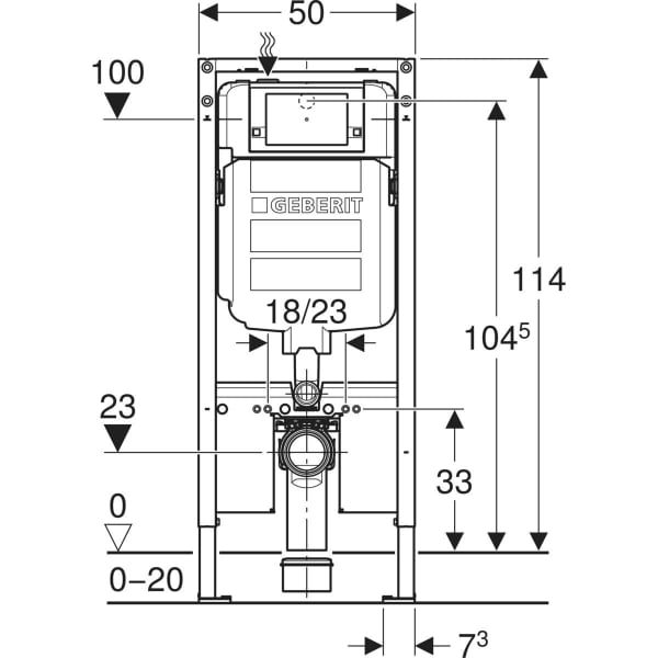 Keramag Geberit Duofix Element For Wall-hung WC 114 Cm With Alpha Concealed Cistern 8 Cm