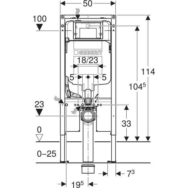 Keramag Geberit Duofix Element For Wall-hung WC 114 Cm With Sigma Concealed Cistern 8 Cm 4.5 / 3 Litres