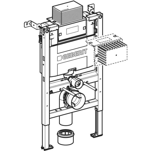 Keramag Geberit Duofix Element For Wall-hung WC 82 Cm With Alpha Concealed Cistern 12 Cm 4.5 / 3 Litres