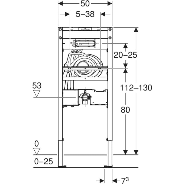 Keramag Geberit Duofix Element For Washbasin 112–130 Cm Geberit ONE Wall-mounted Tap With Concealed Function Box