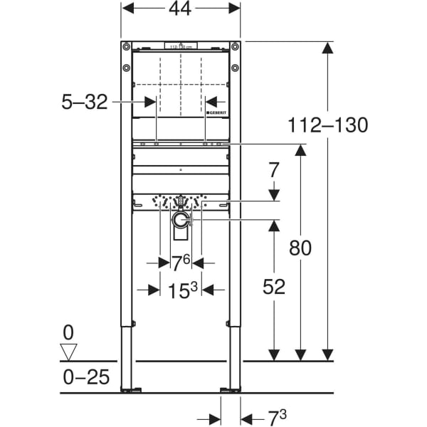 Keramag Geberit Duofix Element For Washbasin 112–130 Cm Slim Design Wall-mounted Tap Concealed