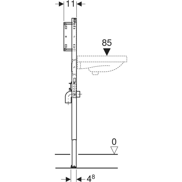Keramag Geberit Duofix Element For Washbasin 112–130 Cm Slim Design Wall-mounted Tap Concealed
