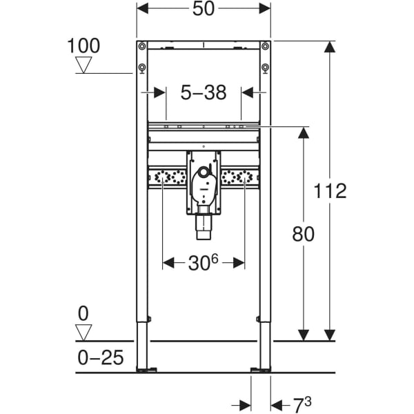 Keramag Geberit Duofix Element For Washbasin 112 Cm Deck-mounted Tap With Concealed Trap