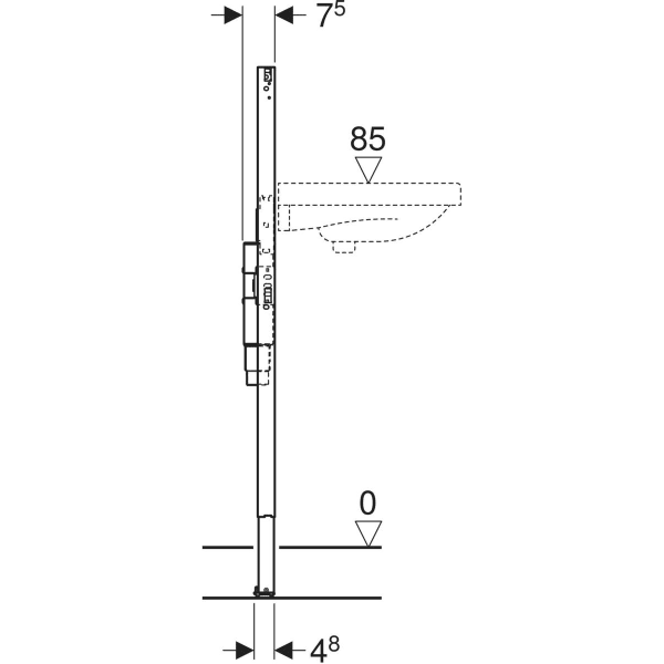 Keramag Geberit Duofix Element For Washbasin 112 Cm Deck-mounted Tap With Concealed Trap