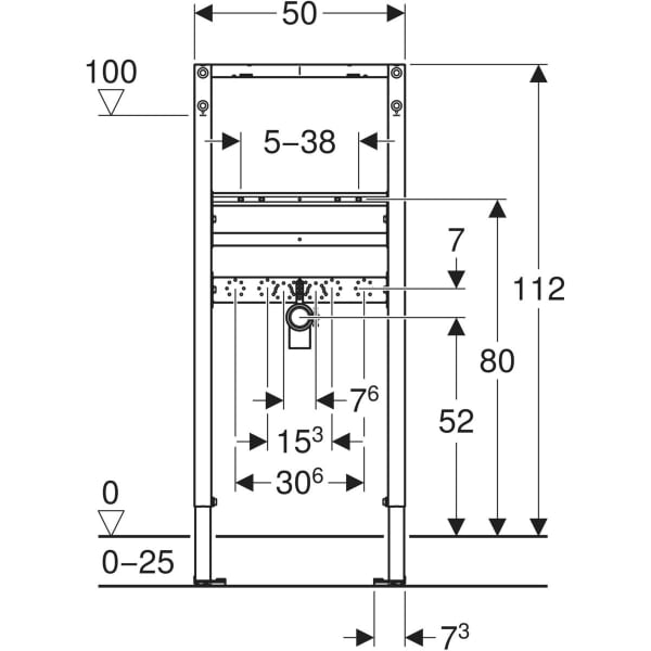 Keramag Geberit Duofix Element For Washbasin 112 Cm Deck-mounted Tap