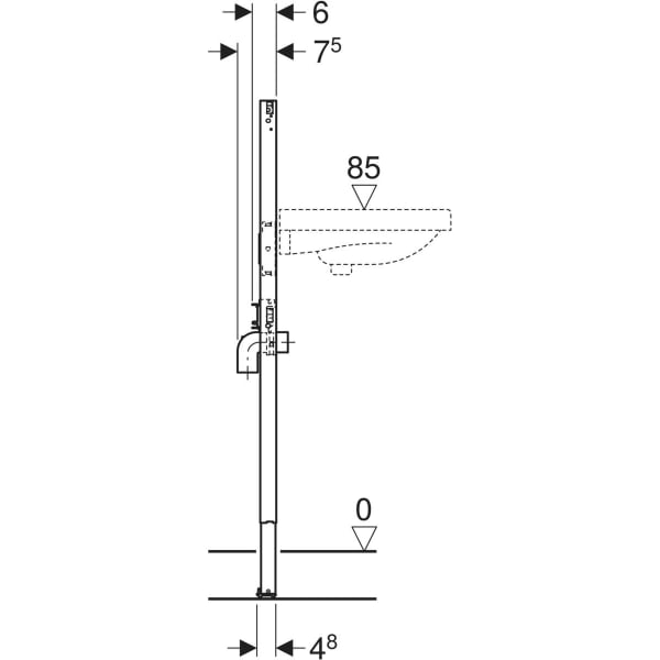 Keramag Geberit Duofix Element For Washbasin 112 Cm Deck-mounted Tap