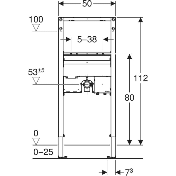 Keramag Geberit Duofix Element For Washbasin 112 Cm Electronic Deck-mounted Tap With Concealed Function Box