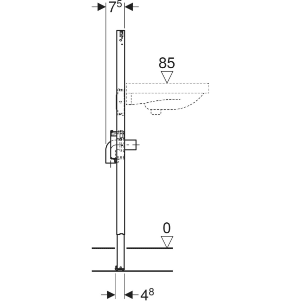 Keramag Geberit Duofix Element For Washbasin 112 Cm Electronic Deck-mounted Tap With Concealed Function Box