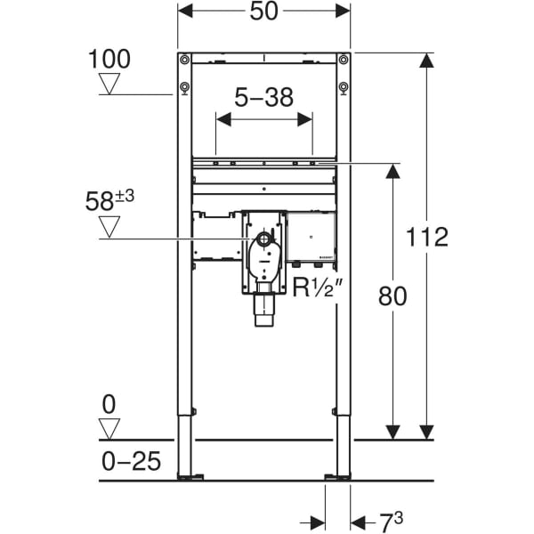 Keramag Geberit Duofix Element For Washbasin 112 Cm Electronic Deck-mounted Tap With Concealed Function Box With Concealed Trap