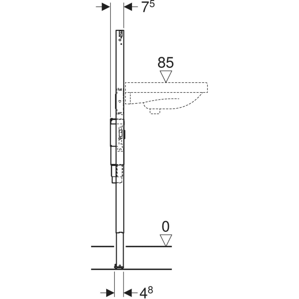 Keramag Geberit Duofix Element For Washbasin 112 Cm Electronic Deck-mounted Tap With Concealed Function Box With Concealed Trap