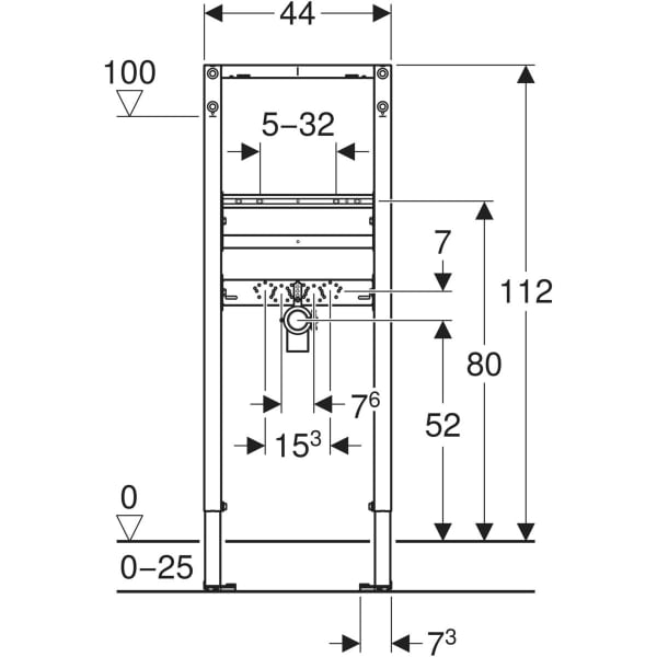 Keramag Geberit Duofix Element For Washbasin 112 Cm Slim Design Deck-mounted Tap
