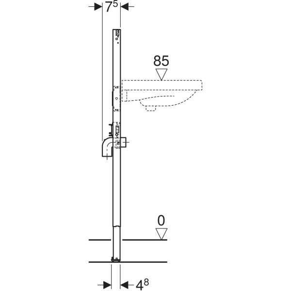 Keramag Geberit Duofix Element For Washbasin 112 Cm Slim Design Deck-mounted Tap