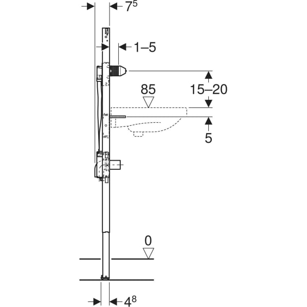 Keramag Geberit Duofix Element For Washbasin 130 Cm Electronic Wall-mounted Tap With Concealed Function Box