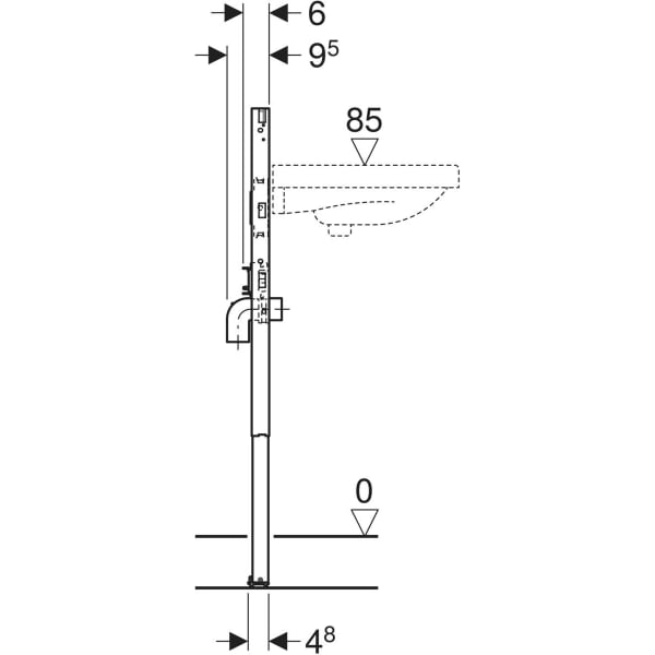 Keramag Geberit Duofix Element For Washbasin 82–98 Cm Deck-mounted Tap