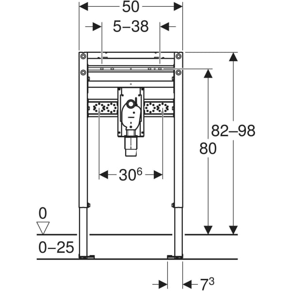 Keramag Geberit Duofix Element For Washbasin 82–98 Cm Deck-mounted Tap With Concealed Trap