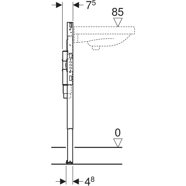 Keramag Geberit Duofix Element For Washbasin 82–98 Cm Deck-mounted Tap With Concealed Trap