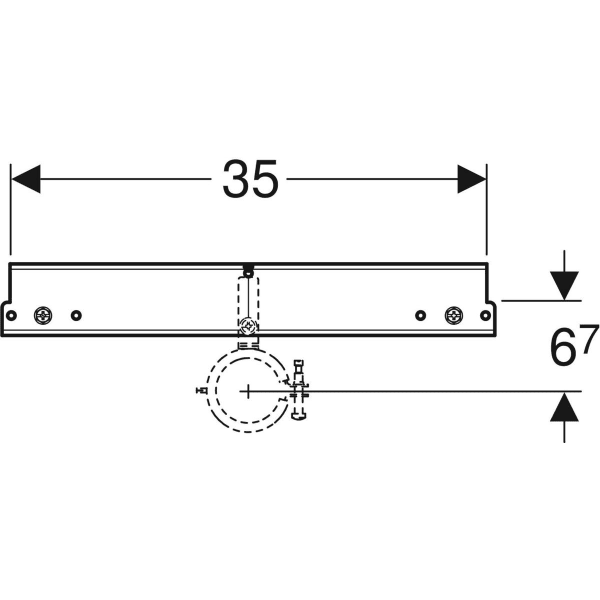 Keramag Geberit Duofix Fastening For Central Drain Between Two Elements For Washbasin