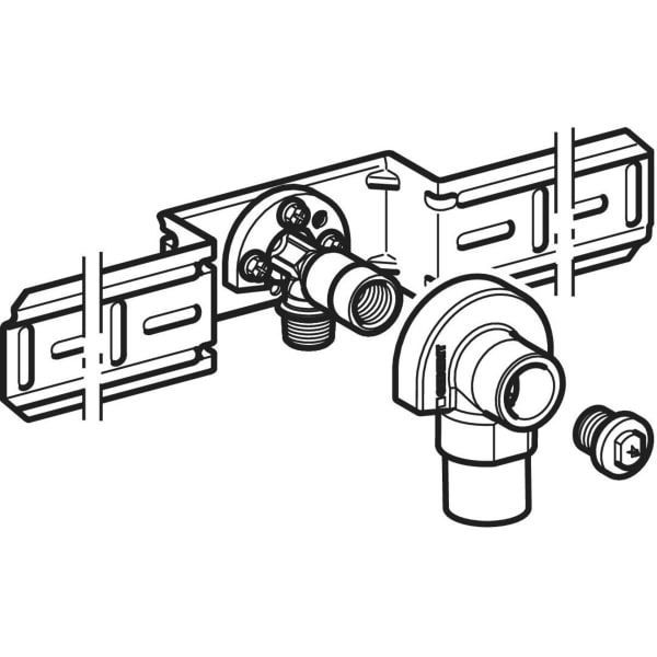 Keramag Geberit Elbow Tap Connector 90° With Male Thread MF 1/2" Premounted Single
