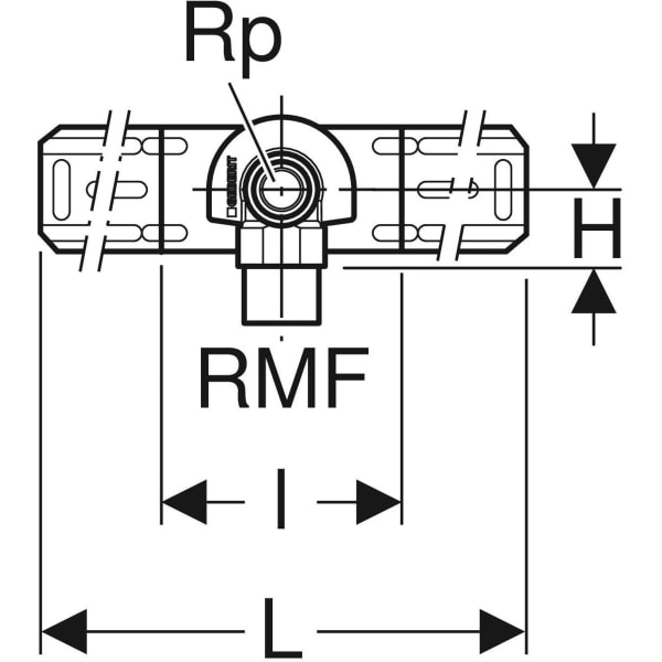 Keramag Geberit Elbow Tap Connector 90° With Male Thread MF 1/2" Premounted Single