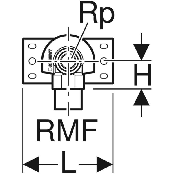 Keramag Geberit Elbow Tap Connector 90° With Male Thread MF 1/2" Premounted Single