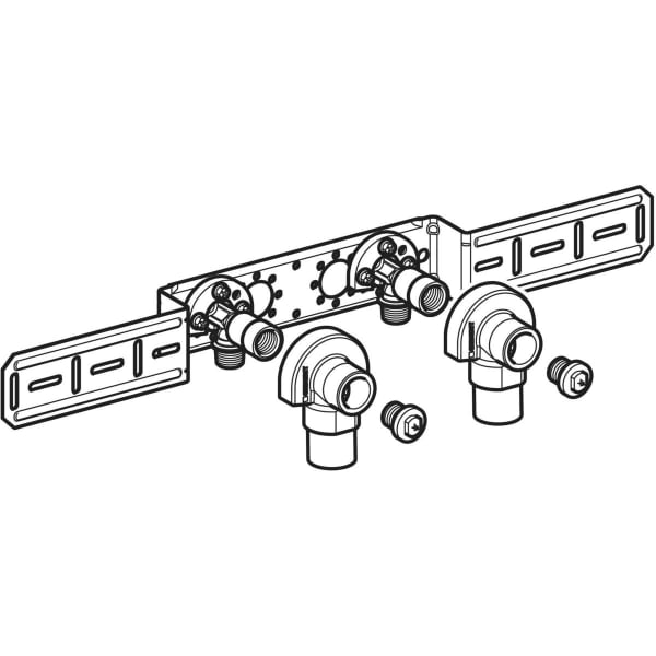 Keramag Geberit Elbow Tap Connector 90° With Male Thread MF 1/2" Premounted Double