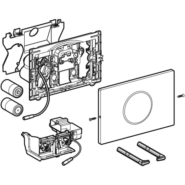 Keramag Geberit Electronic WC Flush Control Battery Operation For Sigma Concealed Cistern 12 Cm With Sigma10 Actuator Plate Round Automatic / Touchless Screwable