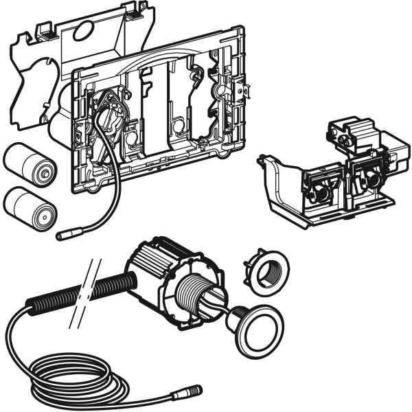 Keramag Geberit Electronic WC Flush Control Battery Operation For Sigma Concealed Cistern 12 Cm With Type 10 IR Button Round