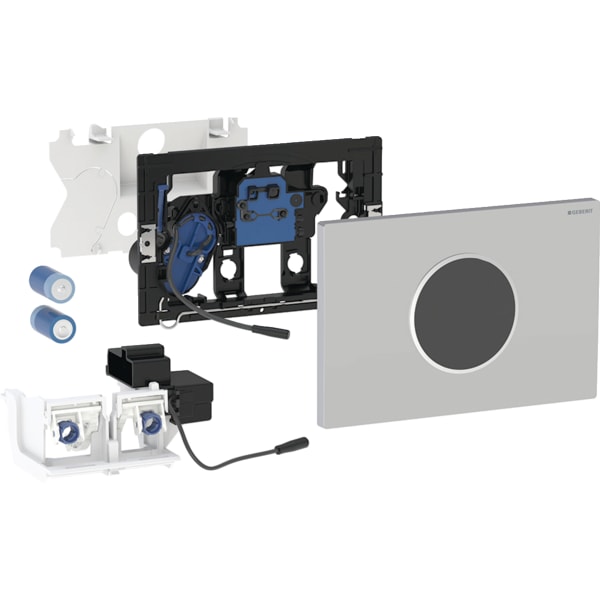keramag Geberit electronic WC flush control battery operation for Sigma concealed cistern 12 cm with Sigma10 actuator plate round automatic / touchless