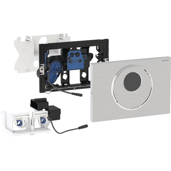 keramag Geberit electronic WC flush control battery operation for Sigma concealed cistern 12 cm with Sigma10 actuator plate round automatic / touchless / manual